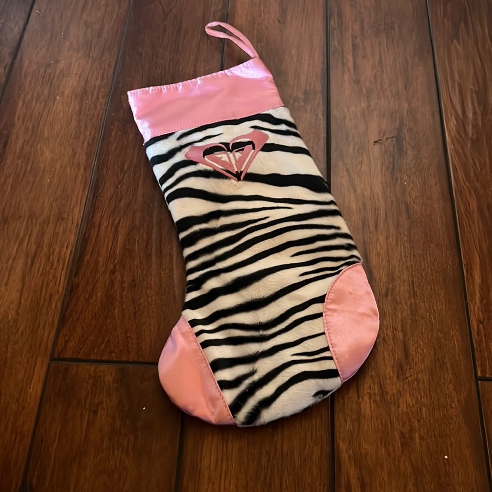 Roxy rare limited edition pink zebra print stocking